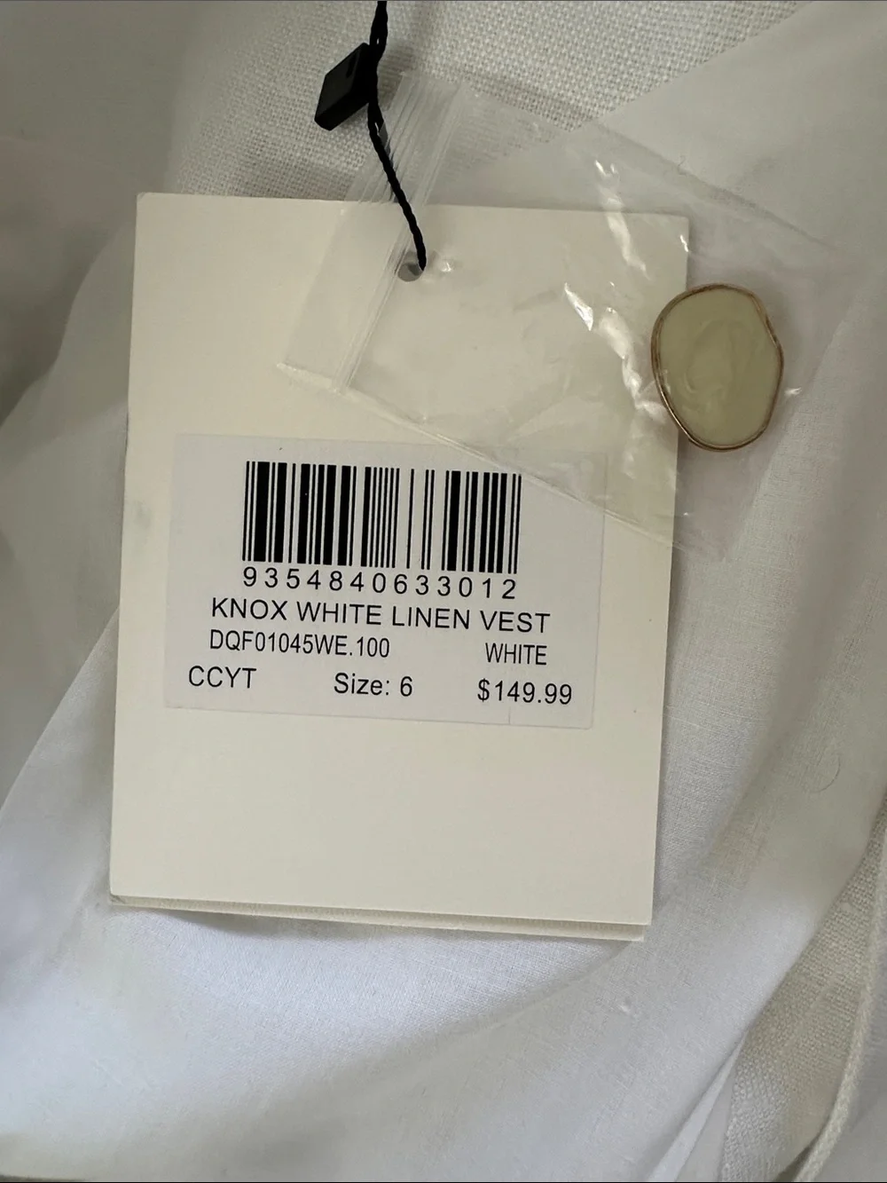 Knox White Linen Vest - Picture 5 of 5